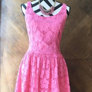 Lilly Pulitzer Pink Floral Lace Dress